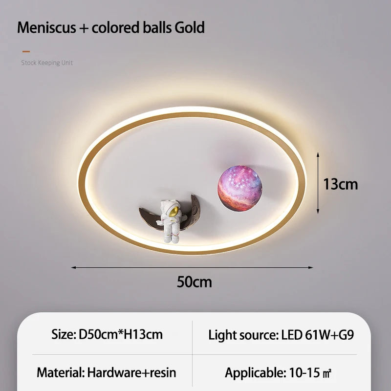 SANDYHA moderne espace planète plafonnier lampe de dessin animé chambre d'enfants Lampa Sufitowa Techo Plafonnier lampara Colgantes Para - vue 14 sur 16