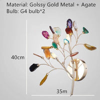lustre en agate naturelle avec éclairage led coloré pour intérieur élégant