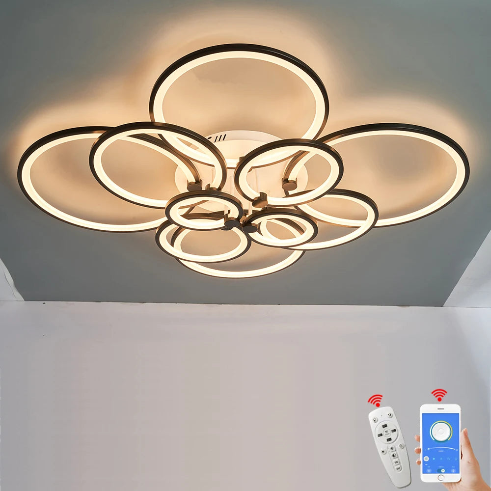 Hot Modern LED Chandelier For Home Indoor Lighting, Modern Chandelier Ceiling For Bedroom, Living Room Decoration, Lighting - vue 3 sur 14