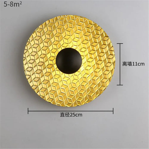 applique murale LED ronde en métal nordique décoratif pour intérieur moderne - vue 12 sur 23