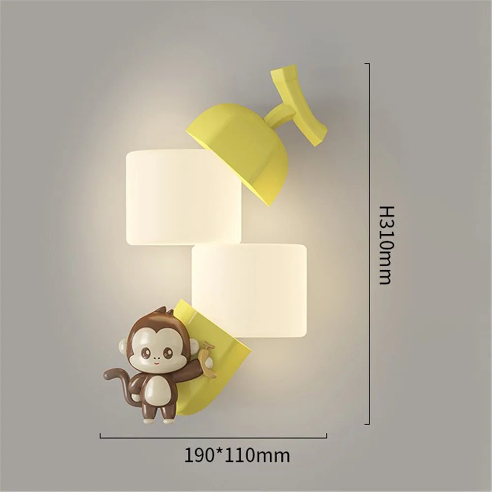 applique murale à led singe et panda pour enfants - vue 6 sur 7