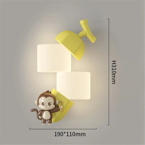 applique murale à led singe et panda pour enfants - vue 7 sur 7
