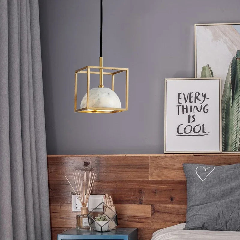 lustre en marbre moderne pour intérieur élégant design nordique - vue 3 sur 24