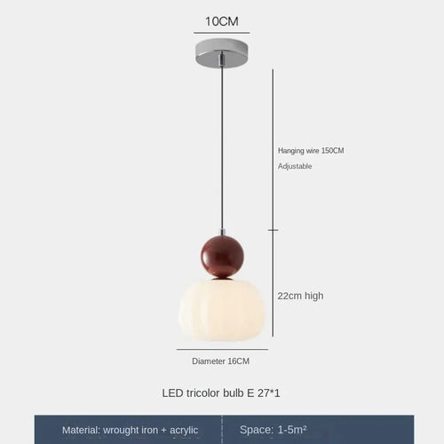 lustre décoratif acrylique avec abat-jour suspendu créatif - vue 10 sur 14