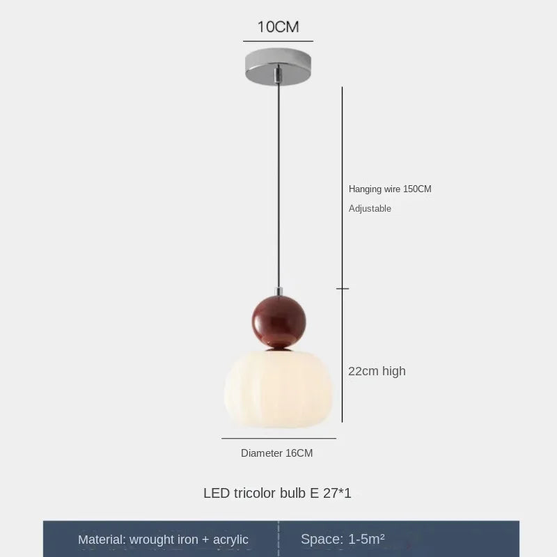 lustre décoratif acrylique avec abat-jour suspendu créatif - vue 9 sur 14