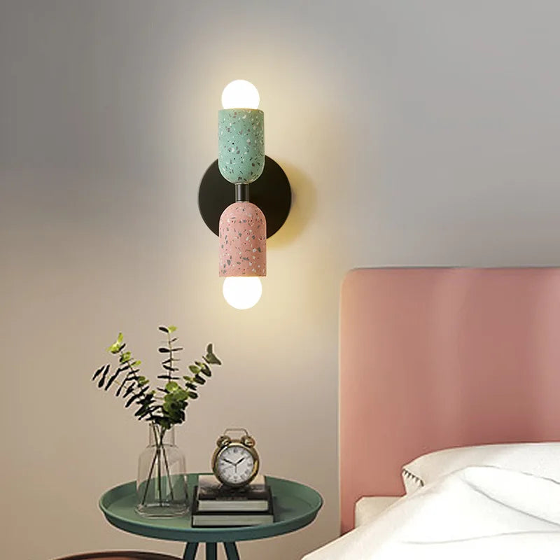 applique murale japonaise en ciment à double tête led - vue 4 sur 8