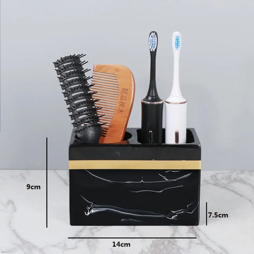 porte-brosse à dents en résine marbrée pour salle de bain - vue 15 sur 15