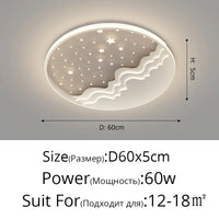 Modern Circular LED Chandelier Installed On The Ceiling, Interior Bedroom, Living Room Decorative Light, Creative Lighting