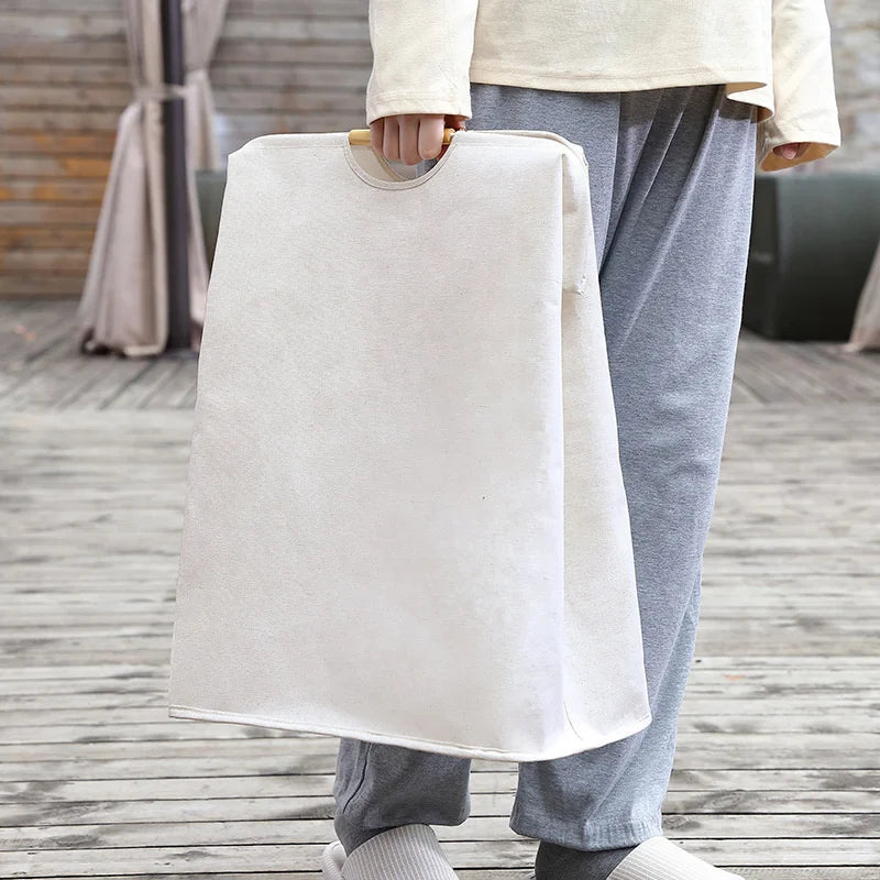 panier de rangement pliable pour linge sale avec poignée - vue 3 sur 12