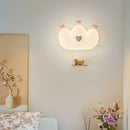 applique murale en forme de couronne rose pour filles animal veilleuse