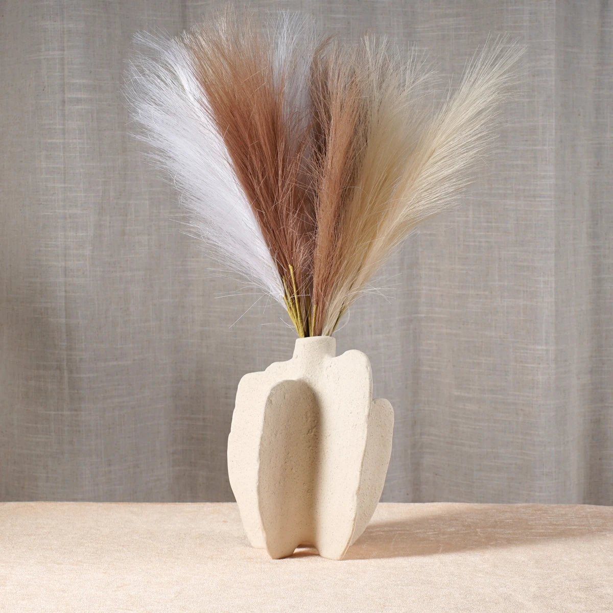 vase marin en céramique décoration nordique moderne fleurs séchées - vue 5 sur 14