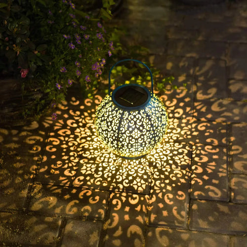lanterne solaire suspendue décorative pour jardin extérieur - vue 2 sur 8
