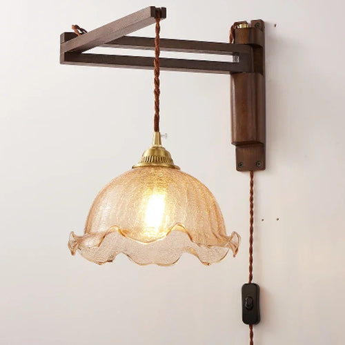 lampe moderne en bois de noyer avec lumière led décorative - vue 2 sur 21