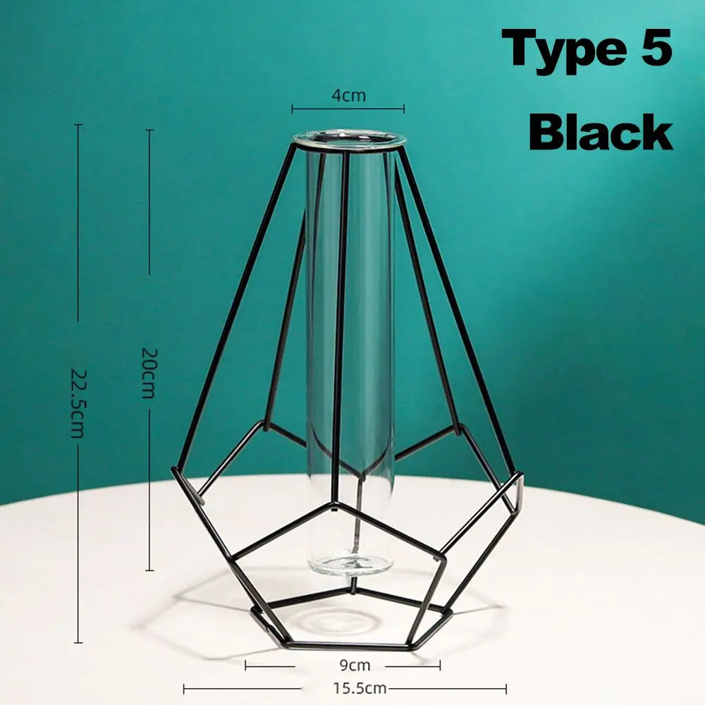 vase en fer rétro avec verre décoration nordique moderne - vue 12 sur 16