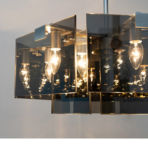 Nordic Minimalist Glass Chandelier with Black Creative Living Room  Bedroom, Dining Room, Italian Lighting Fixtures - vue 7 sur 6