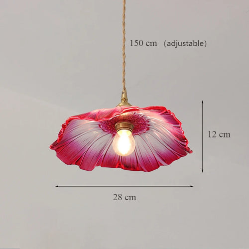 suspension en verre tournesol japonais design moderne décoratif - vue 11 sur 12