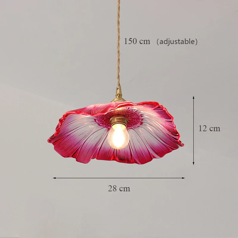 suspension en verre tournesol japonais design moderne décoratif - vue 10 sur 12