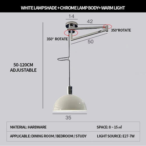 lustre pliable moderne nordique design télescopique pour intérieur contemporain