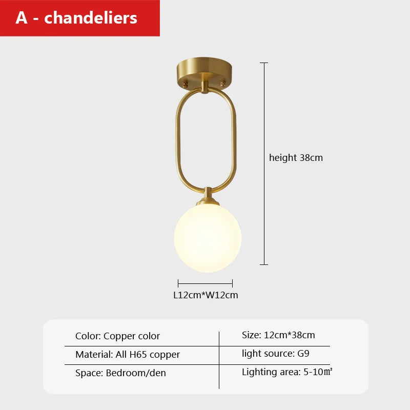 LED cuivre applique moderne nordique simple étude décoratif - vue 9 sur 13