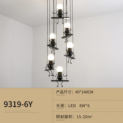suspension moderne en fer pour décoration nordique - vue 19 sur 22