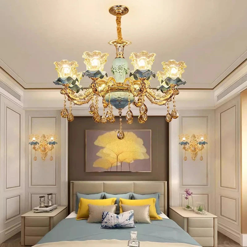 lustre rétro en céramique style européen pour intérieur - vue 4 sur 14