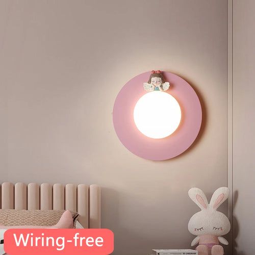 applique murale princesse design rond sans câblage à piles - vue 3 sur 23