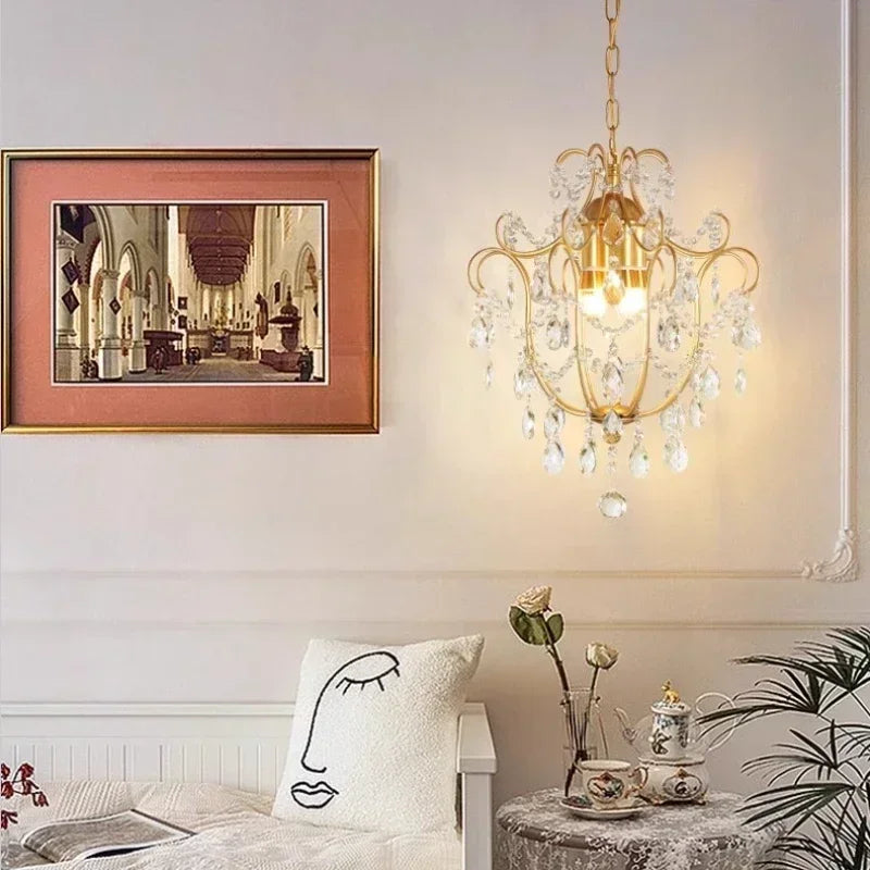 lustre led rétro en cristal pour décoration intérieure élégante - vue 3 sur 8