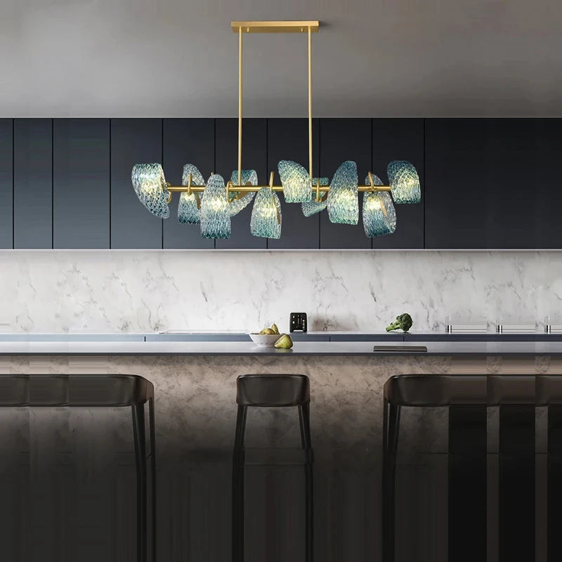 Suspension modernes en verre bleu lampes suspendues design pour couloir Bar chambre lustre Suspension Luminaire éclairage - vue 4 sur 21