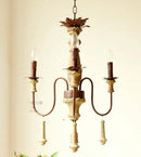 lustre industriel en résine antique avec bougeoirs à led