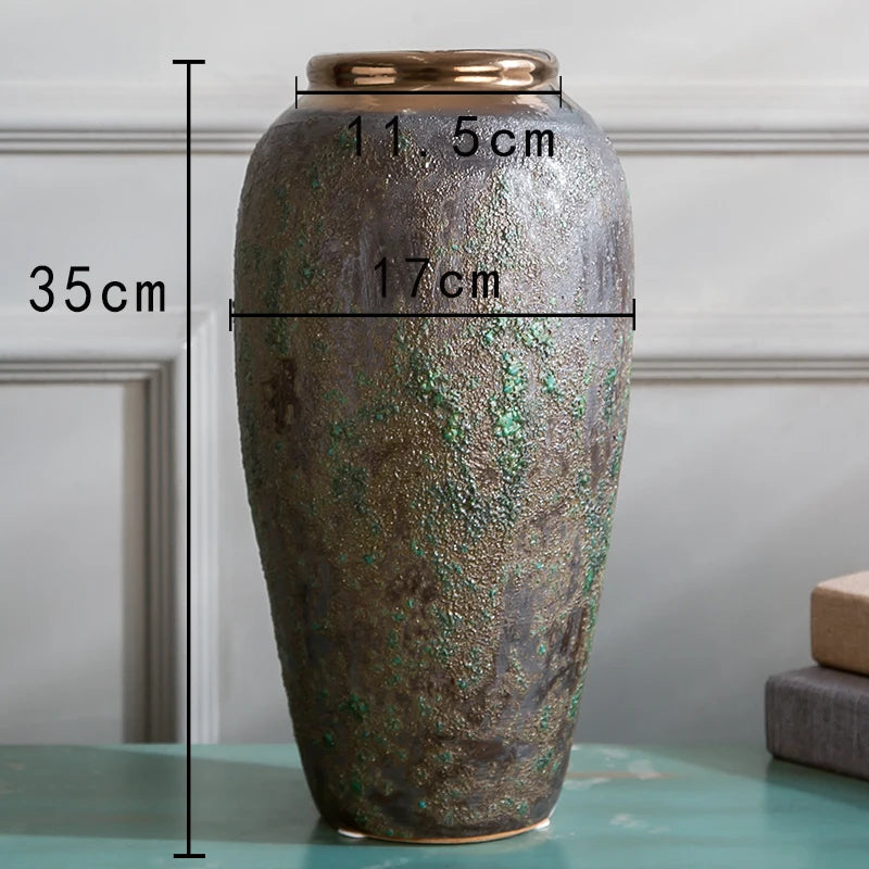 vase en céramique vintage style européen et chinois moderne - vue 9 sur 15