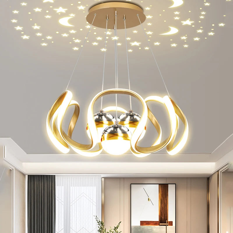lustre moderne led décoration maison mode plafonnier luminaires - vue 4 sur 15