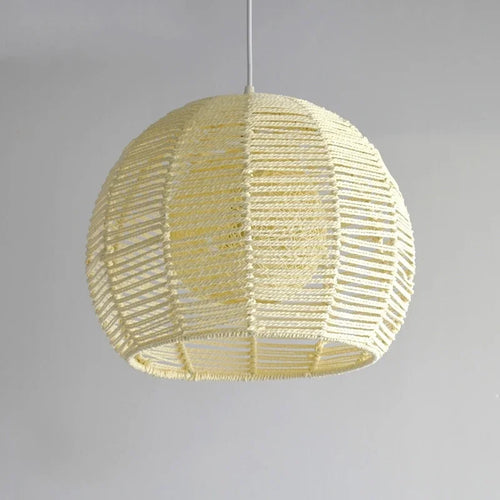 luminaire led nordique moderne en fer et corde de chanvre - vue 4 sur 14