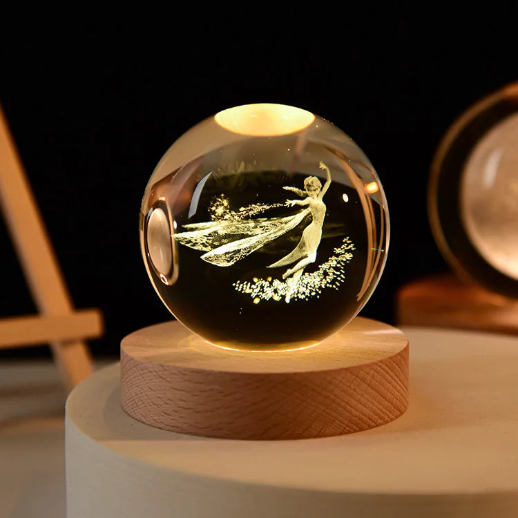 boule de cristal 3D système solaire gravé cadeau décoratif - vue 6 sur 32