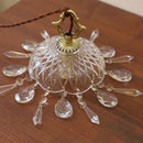 lustre en laiton nordique rétro suspendu en cristal et verre