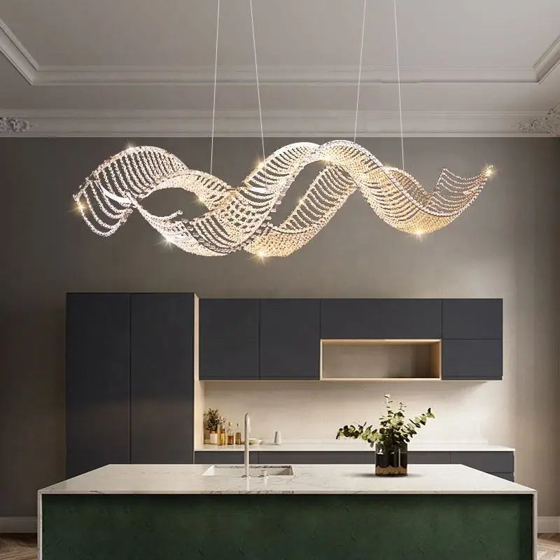 lustre de luxe moderne k9 en cristal suspendu personnalisé - vue 4 sur 9