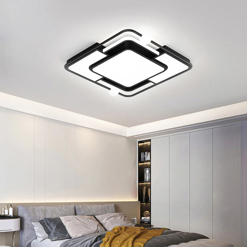 plafonnier led encastré carré moderne simple créatif - vue 5 sur 12