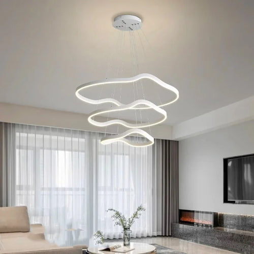 lustre suspension led pour éclairage intérieur moderne - vue 5 sur 12