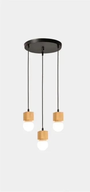 suspension vintage en bois de chêne design moderne - vue 11 sur 15