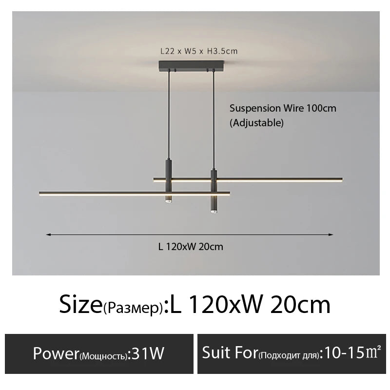 lustre nordique moderne avec projecteur pour restaurant et bar - vue 11 sur 18