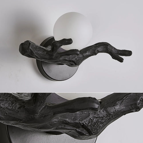 Applique murale LED Vintage en forme de branche d'arbre en résine - vue 7 sur 10