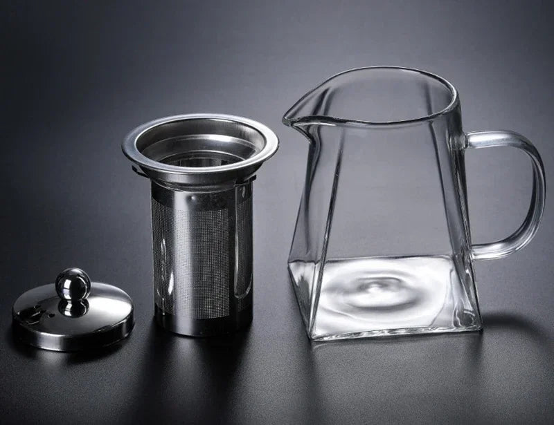 Théière verre résistant avec infuseur inox transparente élégante - vue 6 sur 11