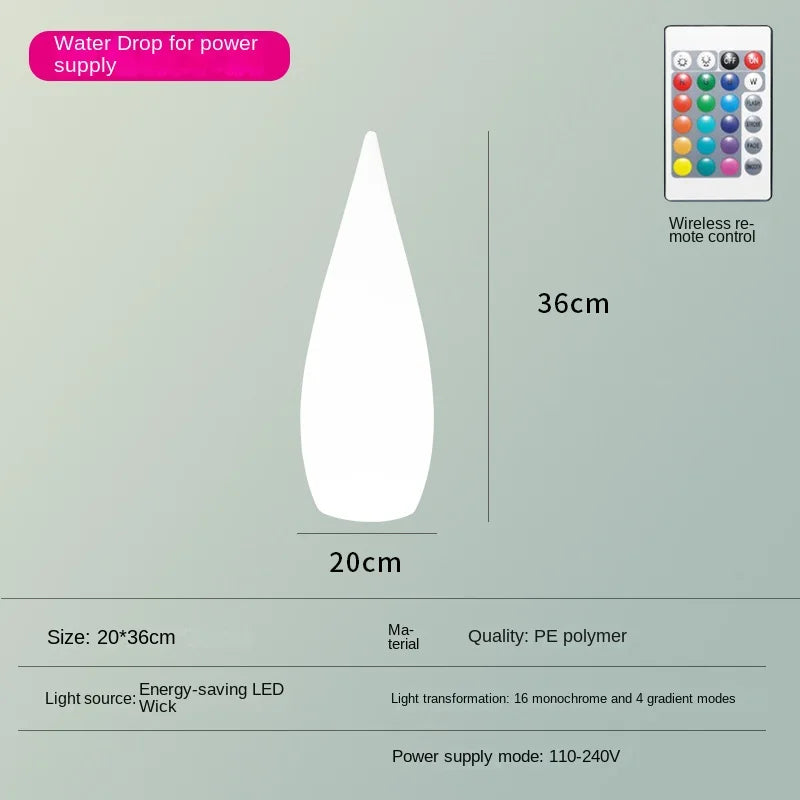 lampadaire de jardin solaire étanche en forme de goutte d'eau - vue 8 sur 14