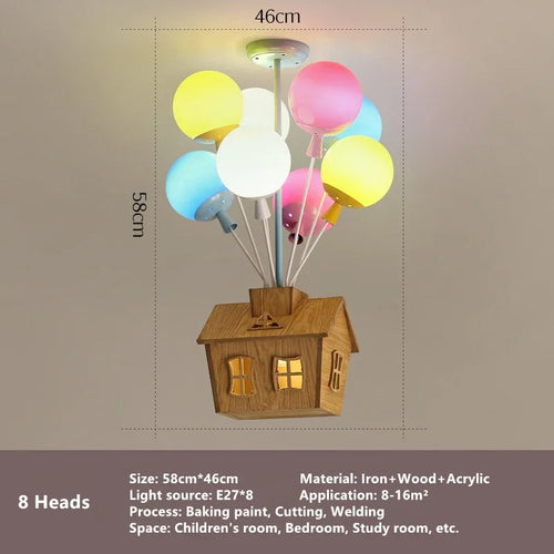 suspension moderne led ballon dessin animé pour enfants - vue 9 sur 9
