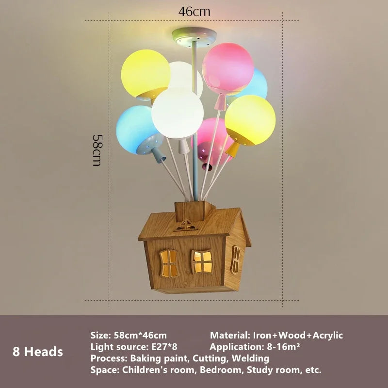 suspension moderne led ballon dessin animé pour enfants - vue 8 sur 9