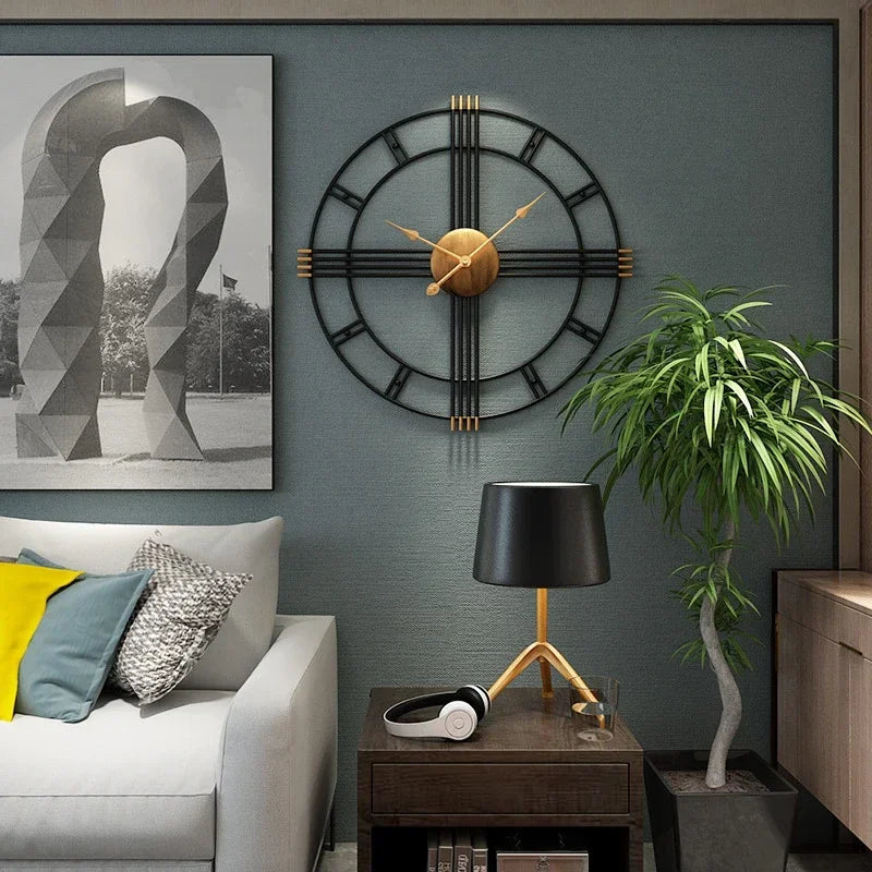 horloge murale moderne décoration nordique créative et silencieuse - vue 5 sur 9