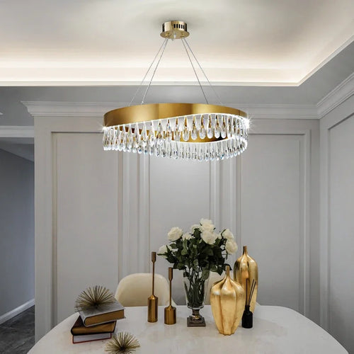 lustre en cristal de luxe pour éclairage décoratif intérieur - vue 3 sur 13