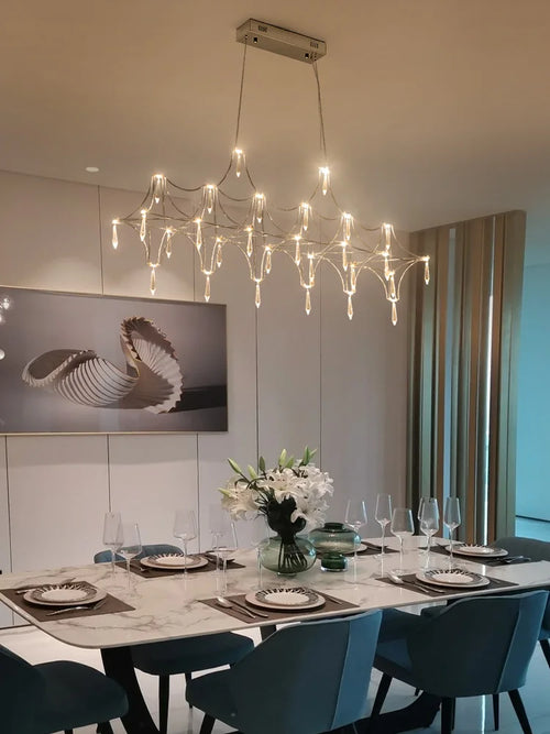 lustre postmoderne en cristal de luxe design nordique led - vue 6 sur 6