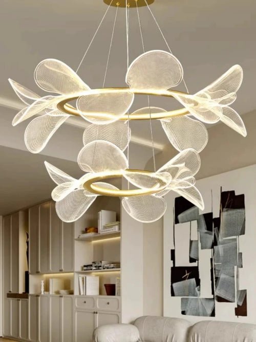 lustre en acrylique minimaliste design créatif à pétales - vue 5 sur 10