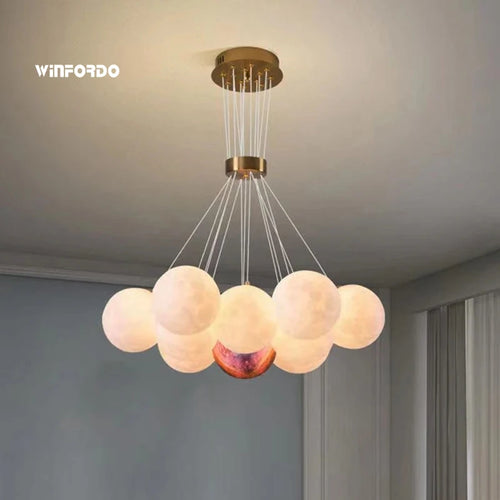 suspension led 3d lustre éclairage winfordo - vue 2 sur 12