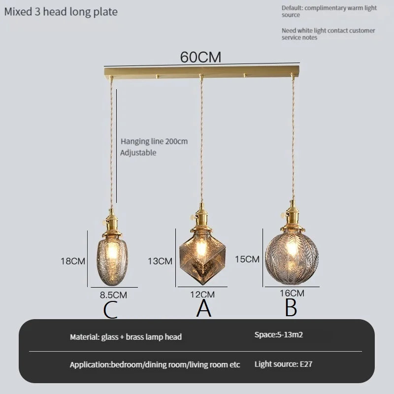 lustre vintage edison avec ombre en verre cristal pour bar loft - vue 8 sur 22